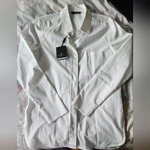 NWT. Massimo Dutti, Size 6, White collared shirt